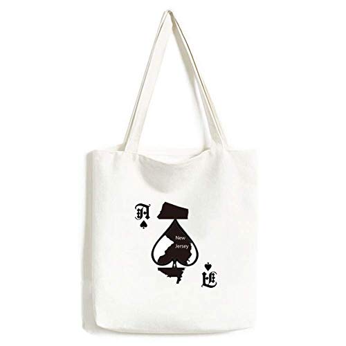 Sac à main avec motif carte USA New Jersey, grand sac lavable et résistant