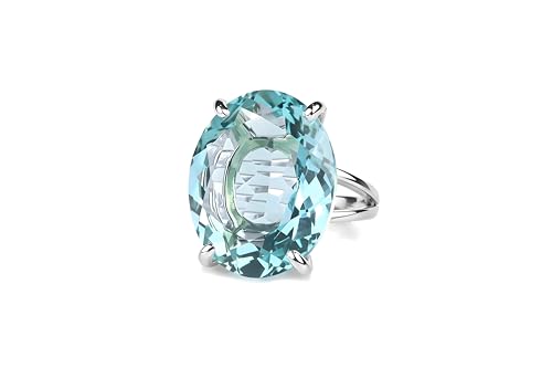 Bague topaze en argent sterling 925 massif avec son écrin à bijoux raffiné