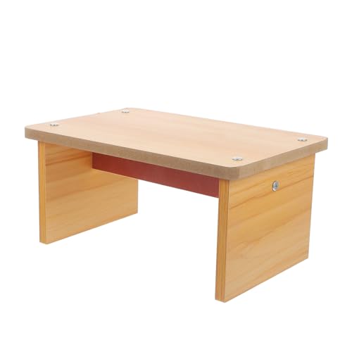 Tabouret antidérapant en bois avec bords arrondis pour salle de bain