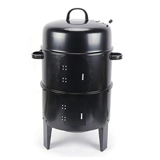 Barbecue Smoker Grill 3 i-1 kolgrill rökelseton med termometer kolgrill justerbar luftdörr 84 x 40 cm