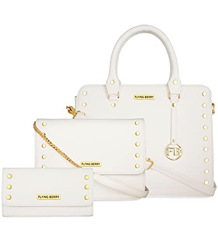 Image of FLYING BERRY Women Handbags Combo | Vegan Leather | Attractive Satchel Bags Purse | Sling Bags For Women With Long Strap And Clutch Wallet, Set of 3pcs