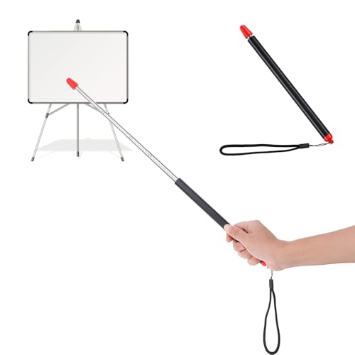 Telescopic Teacher Pointer, Teaching Pointer Stick for Classroom Retractable Teacher Pointers 47'' Handheld Presenter Whiteboard Pointers(Orange Black)
