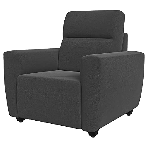 Image of Wakefit Sofa Set | 3 Year Warranty | Sofa 1 Seater, 1 Seater Sofa for Living Room, Wooden Sofa Set, Sofa Set Single Seater - Belize(Malphino : Smoke Grey)