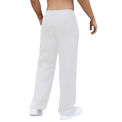 Men's Baggy Sweatpants Striped Side Drawstring Waist Track Pants Open Bottom Wide Leg Lounge Trousers Streetwear2