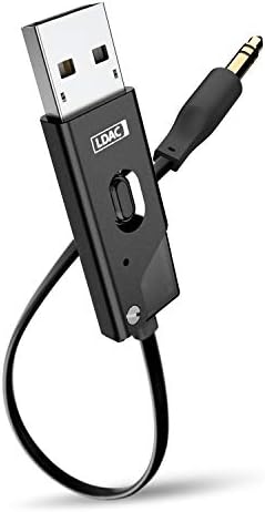 Amazon Brand - Eono BTR 02 Bluetooth Adapter - Hifi Wireless BT 5.0 Receiver with LDAC USB DAC 3.5mm AUX for Car/ Home Stereo Music Streaming Hands-Free Calls - Auto On, No charging needed (Black)