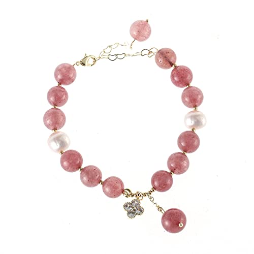 Bracelet chanceux fleur en perles baroques pour femme élégante