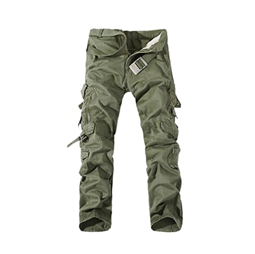 Pantalon tactique multipoches en coton délavé robuste pour homme