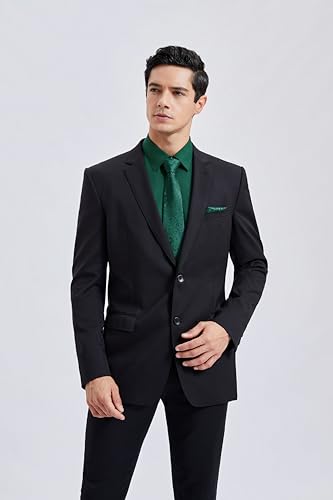 Image of HISDERN Mens Dress Shirt with Tie Pocket Square Set Classic Button Down Shirt Matching Tie Long Sleeve Shirts