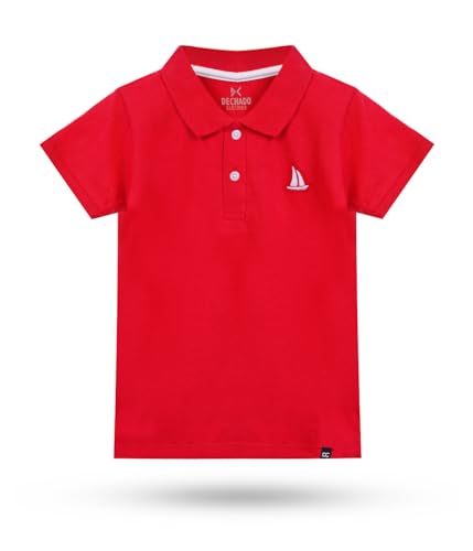 Image of Kids Boys Cotton Polo T-Shirt | Regular Fit Collar Tee (2-16 Years) | Multi-Colour Variants