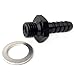 Fuel Oil Pump Inlet Male M12x1.5 to 5/16 Hose Barb Fitting Adapters Bare with AL Washer, Metric M12-1.5mm to 8mm Barb Aluminum Anodized Black