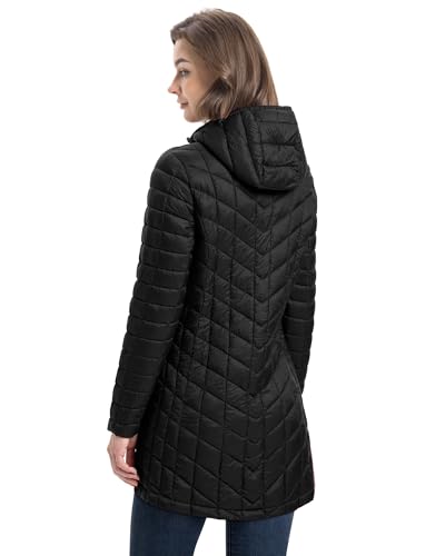 33,000ft Women's Long Puffer Jacket with Hood, Lightweight Warm Puffy Quilted Winter Coats2