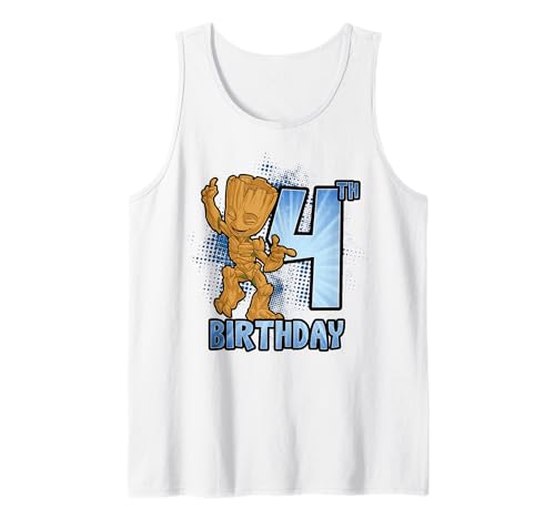 Débardeur Baby Groot 4 ans Marvel pour anniversaire enfant en coton noir