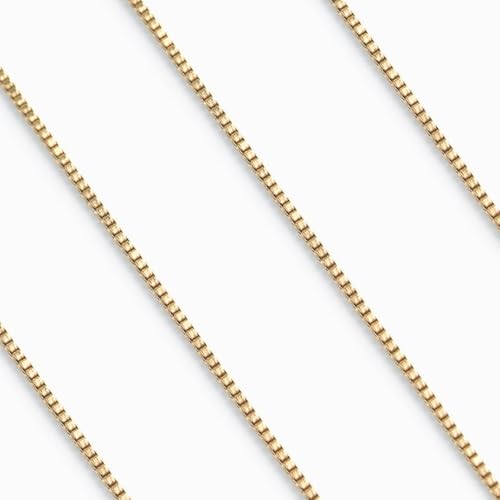 14K Solid Yellow Gold Box Chain Necklace for Women & Men, Gold Jewelry for Gift(0.6mm,1mm - Available in 16-24 Inch Lengths) (0.6 mm-16 inch)4
