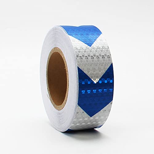 Cinta reflectante de advertencia de peligro azul y blanca de alta visibilidad de 2" x 98'