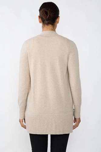 Image of JENNIE LIU Womens 100% Cashmere Open Cardigan Sweater | Long Cardigan Sweaters for Women