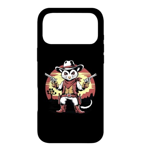 Wild West Cowboy Opossum �A�j�}�����o�[�M�t�g �����Y ���f�B�[�X �L�b�Y �X�}�z�P�[�X iPhone 17 Pro Max �p