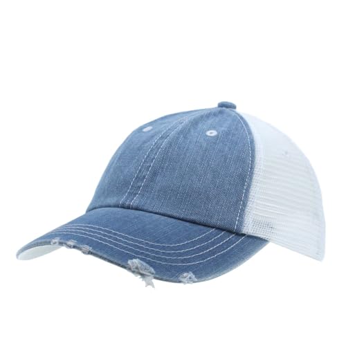Image of The Vintage Year Distressed Cotton Unstructured Soft Mesh Breathable Adjustable Dirty Wash Dad Hat Trucker Baseball Cap