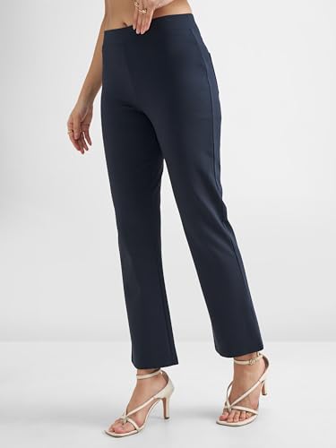 Image of Tokyo Talkies Women's Stretchable Bootcut Pants | High Rise Flared Trousers |Travel & Formal Wear|Workwear Trousers