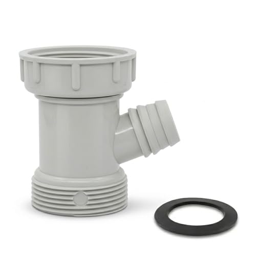 Kitchen Sink Drain Pipe Adapter Wye, 1-1-2 Inch Slip Joint Y-Shaped Connector with 1 Inch Dishwasher Input, Leak-Proof PP Material Strainer Fitting for Drain Waste Trap