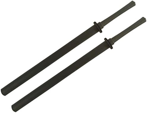 Juego de 2 espadas Bokken de espuma negra de 35 pulgadas con mango de plástico negro