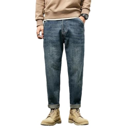 Men Loose and Versatile Harem Pants Retro Solid Color Comfortable Versatile Jeans