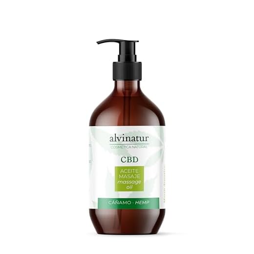ALVINATUR - Aceite masaje CBD 250ml, Corporal, Masajes relajantes y musculares, Con aceites esenciales, Botella con dosificador
