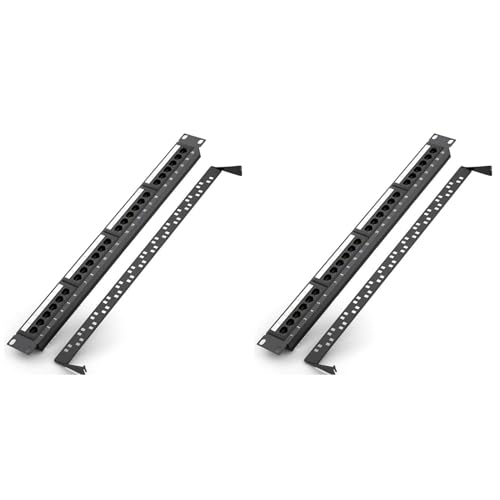 Panneau de brassage CAT6 UTP pour rack 19 pouces avec 24 ports RJ45 1U lot de 2