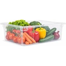 26 x 18 x 9 Inch Clear Polycarbonate Food Storage Box, Commercial Grade, NSF Listed, Stackable, Dishwasher Safe, Freezer Safe, 12.5 Gallons