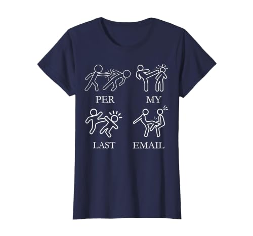 Per My Last Email Boxing Pun Office Worker Sarcastic Boxer T-Shirt, Women, Navy Blue, X-Small