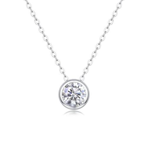 Collier moissanite VVS1 en argent 925 plaqué or blanc éclat intemporel