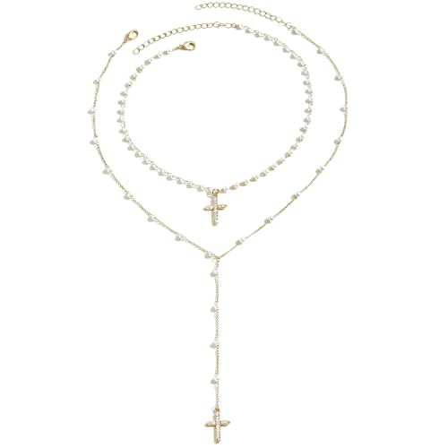 Collier croix en cristal or délicat, le cadeau pour femme idéal