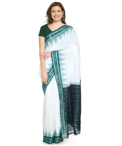 Image of Nuapatna Cotton Saree of Odisha Ikkat Orissa Traditional Handloom Sari | Bomkai | Pata | Nuapatana | sambalpuri saree | khandua patta sare | without Blouse S8
