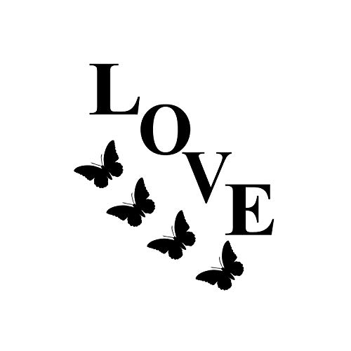 Image of eCraftIndia Love With Butterflies Black Engineered Wood Cutout Wall Art Decor - Romantic Wall Decor Item For Bedroom, Living Room, Or Office - Perfect Valentine's Day, Wedding, Or Anniversary Gift