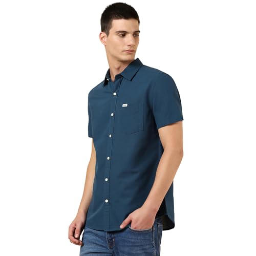 Image of Wrangler Men's Blue Regular Fit Shirt