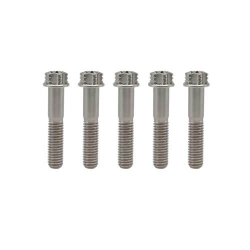 Image of RISON Titanium Bolts M10*1.25 * 35 Torx Titanium Bolts for Motorcycles Hex Head Dual Drive Original Titanium Flange Bolt Pack of 5