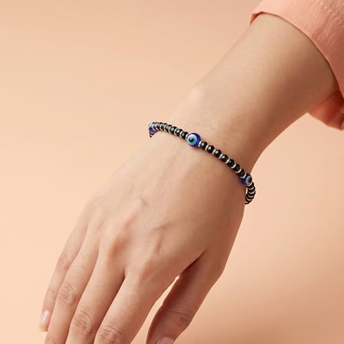 Image of Evil Eye Bracelet for Women | Pure 925 Sterling Silver Women Nazariya Bracelet | Stylish, Trendy, Adjustable & Comfortable for Everyday Wear | Gift for Girlfriend & Wife