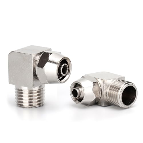 Accesorio neumático rápido KPL codo de 4mm con rosca 1/4 para reparar fugas de aire en espacios estrechos
