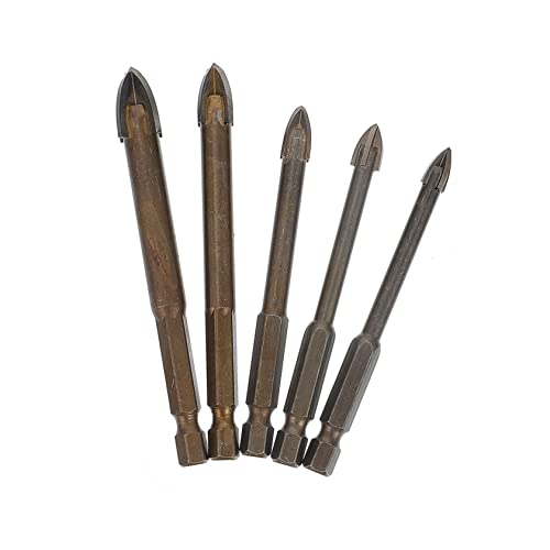 Cabilock -Purpose Drilling Bits Ceramic Tiles Concrete Glass Marble Aluminum Alloy 5pcs Tile Drill Bits Set