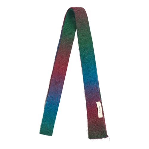 Alexis Leroy Women's Chic Striped Scarf Long Slim Patchwork Color Intestine Shape Wrap Decorative Scarf Rainbow Color3