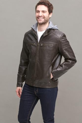Image of Levi's Men's Faux Leather Racer Jacket Coat