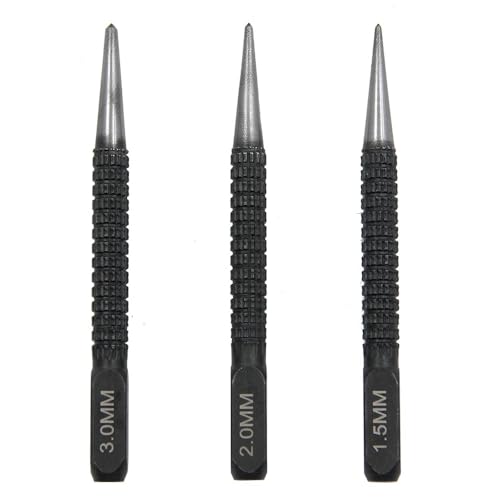 Lagnlnaoy 3PC Center Punch Positioning Fixer Black Cylindrical Nail Punching Pin Drilling Tool Accessory Set