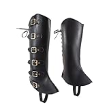 NUMJAW Pirate Costume Boot Covers Pirate Boot Covers Jedi Medieval Boot Covers Faux Leather Steampunk Renaissance Boot Covers Costume Tops Leg Boot Covers Costume,Gaiters Knight Warrior Cosplay