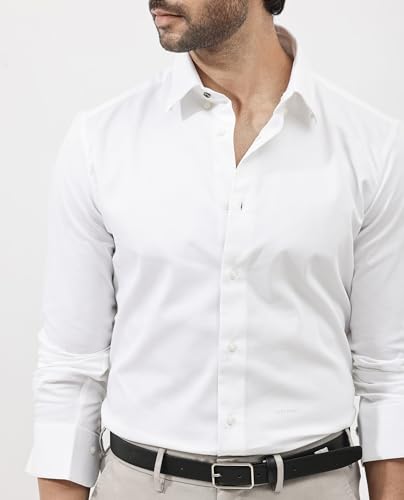 Image of Rare Rabbit Men Regular Fit Solid Beige Satin Long Sleeve Button Shirt