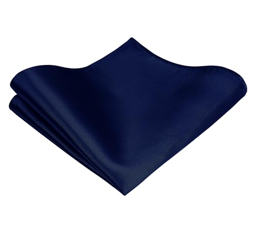 Image of TIE G Solid Satin Woven dyed Color Formal Black Necktie and Pocket Square Sets in Gift Box