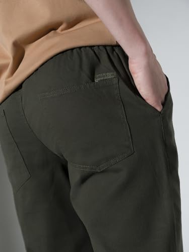 Image of Hubberholme Men Olive Regular Smart Joggers HHMWJS002 OL