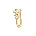 Gmai Hole-Free Fake Nose Ring Clip Adjustable Delicate Flower Zircon Low-Allergy Alloy is A Fashionable Jewelry Suitable for Sensitive Skin (Zircon Nose Ring)