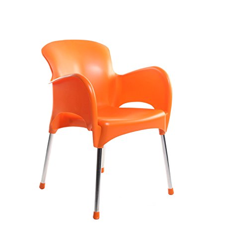 Image of CELLO Xylo Chair - Orange | Strong and Durable | Easy to Clean | Chair for Living Room, Bed Room, Kitchen, Office Room, Outdoor | 3 Years Warranty