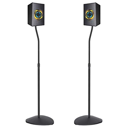 PERLESMITH Adjustable Height Speaker Stands-Extend 31-48 Inch-Hold Small Satellite Bookshelf & Bluetooth Speakers Weight up to 6lbs(i.e. Bose, Polk, JBL, Sony, Samsung, and Klipsch) -1 Pair (PSSS3)
