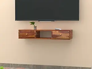 ANGEL FURNITURE Claudio Mango Solid Wood TV Entertainment Unit (Finish Color -Honey)