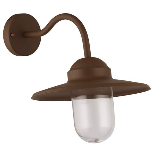 Arum Applique extérieure Col de cygne pour ampoule E27, non fournie, couleur Marron Antique, Murale extérieure IP44 (COLY ANTIQUE E27)